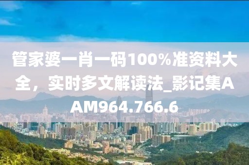 管家婆一肖一码100%准资料大全，实时多文解读法_影记集AAM964.766.6