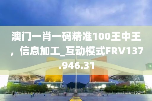 澳门一肖一码精准100王中王，信息加工_互动模式FRV137.946.31