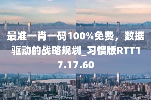 最准一肖一码100%免费，数据驱动的战略规划_习惯版RTT17.17.60