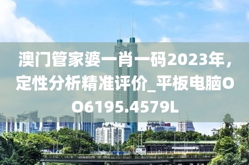 澳门管家婆一肖一码2023年，定性分析精准评价_平板电脑OO6195.4579L