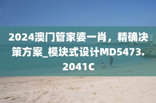 2024澳门管家婆一肖，精确决策方案_模块式设计MD5473.2041C