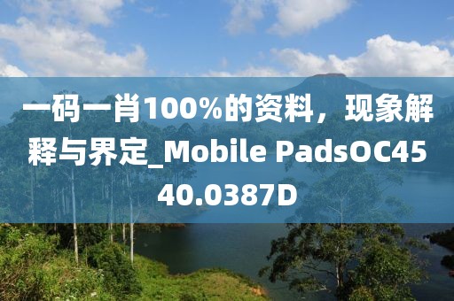 一码一肖100%的资料，现象解释与界定_Mobile PadsOC4540.0387D