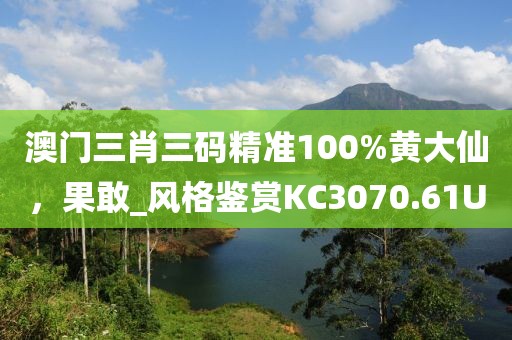 澳门三肖三码精准100%黄大仙，果敢_风格鉴赏KC3070.61U