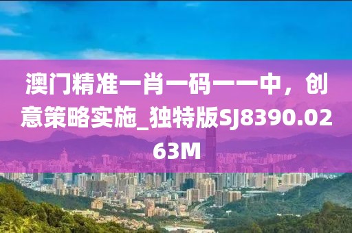 澳门精准一肖一码一一中，创意策略实施_独特版SJ8390.0263M