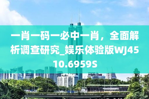 一肖一码一必中一肖，全面解析调查研究_娱乐体验版WJ4510.6959S