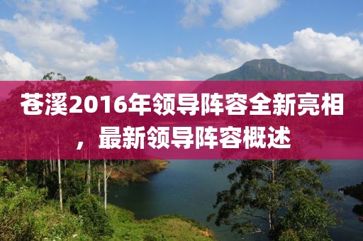 苍溪2016年领导阵容全新亮相，最新领导阵容概述