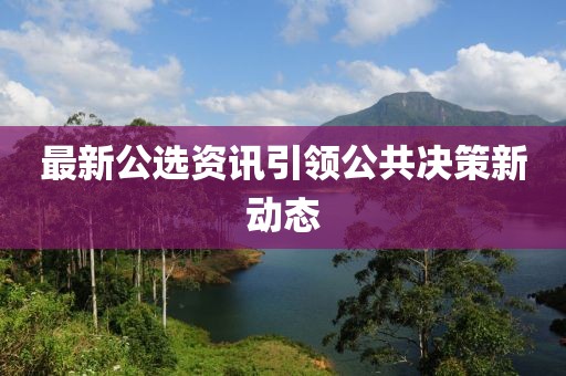 最新公选资讯引领公共决策新动态