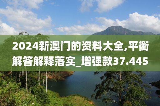 2024新澳门的资料大全,平衡解答解释落实_增强款37.445