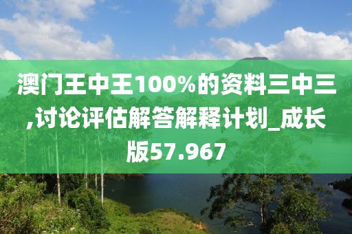 澳门王中王100%的资料三中三,讨论评估解答解释计划_成长版57.967