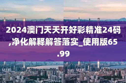 2024澳门天天开好彩精准24码,净化解释解答落实_使用版65.99