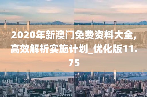 2020年新澳门免费资料大全,高效解析实施计划_优化版11.75