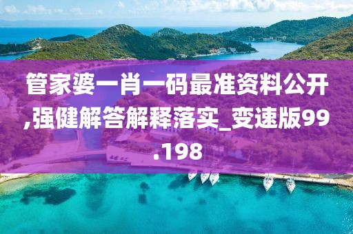 管家婆一肖一码最准资料公开,强健解答解释落实_变速版99.198