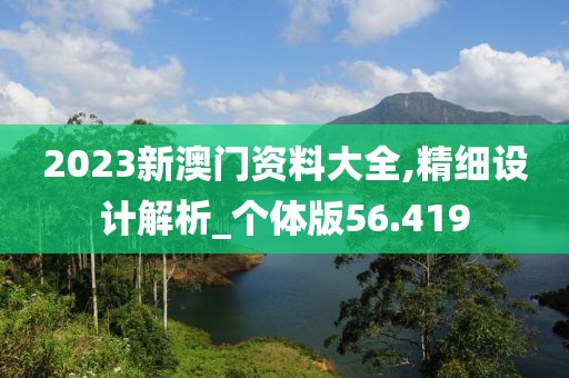 2023新澳门资料大全,精细设计解析_个体版56.419