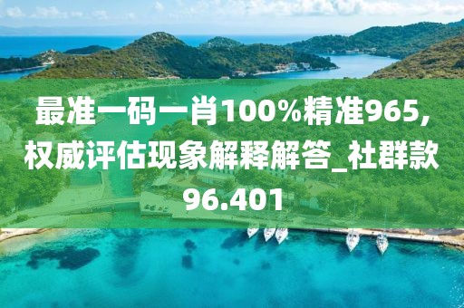 最准一码一肖100%精准965,权威评估现象解释解答_社群款96.401