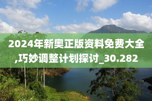 2024年新奥正版资料免费大全,巧妙调整计划探讨_30.282