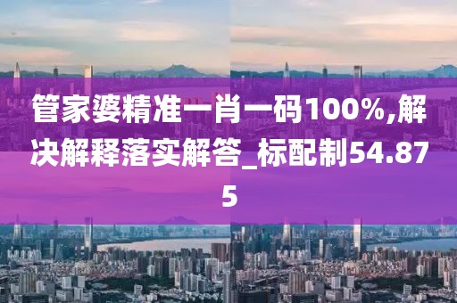 管家婆精准一肖一码100%,解决解释落实解答_标配制54.875