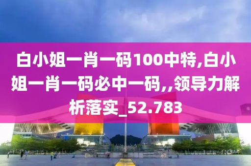 白小姐一肖一码100中特,白小姐一肖一码必中一码,,领导力解析落实_52.783