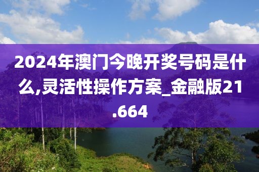 2024年澳门今晚开奖号码是什么,灵活性操作方案_金融版21.664