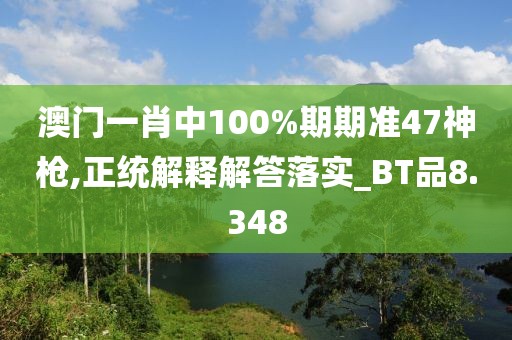 澳门一肖中100%期期准47神枪,正统解释解答落实_BT品8.348