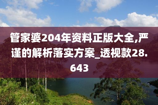 管家婆204年资料正版大全,严谨的解析落实方案_透视款28.643