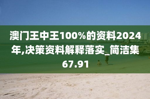 澳门王中王100%的资料2024年,决策资料解释落实_简洁集67.91