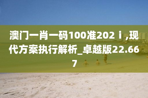 澳门一肖一码100准202ⅰ,现代方案执行解析_卓越版22.667