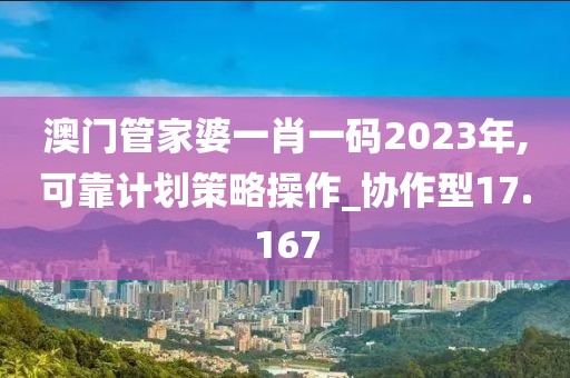 澳门管家婆一肖一码2023年,可靠计划策略操作_协作型17.167