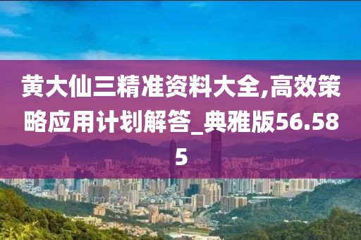 黄大仙三精准资料大全,高效策略应用计划解答_典雅版56.585