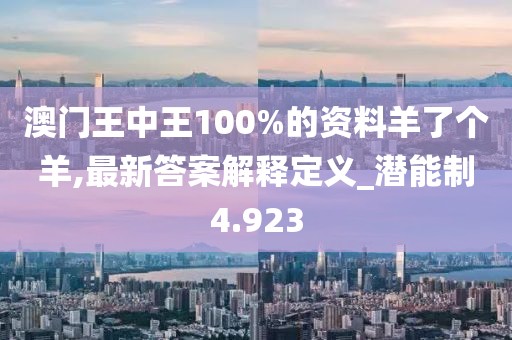 澳门王中王100%的资料羊了个羊,最新答案解释定义_潜能制4.923