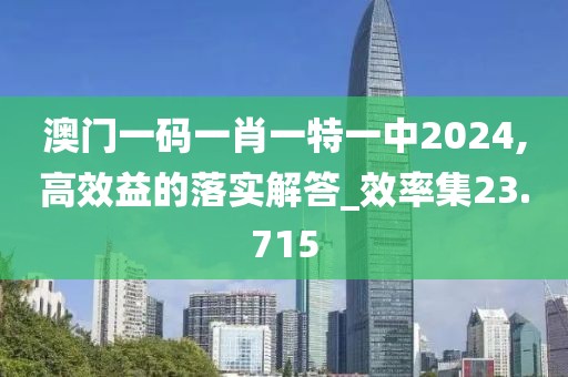 澳门一码一肖一特一中2024,高效益的落实解答_效率集23.715