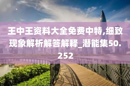 王中王资料大全免费中特,细致现象解析解答解释_潜能集50.252