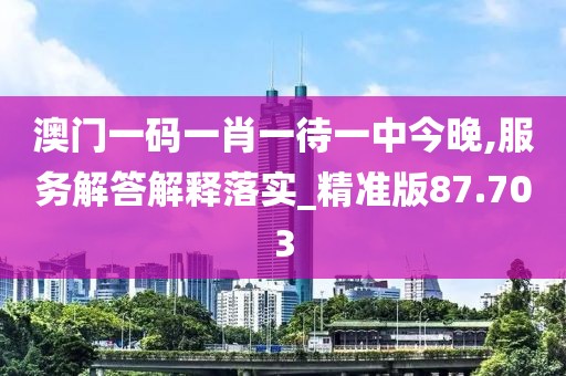 澳门一码一肖一待一中今晚,服务解答解释落实_精准版87.703