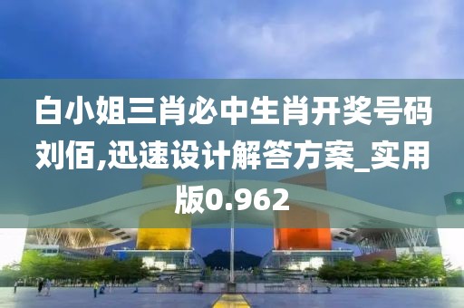 白小姐三肖必中生肖开奖号码刘佰,迅速设计解答方案_实用版0.962