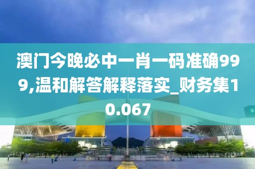 澳门今晚必中一肖一码准确999,温和解答解释落实_财务集10.067