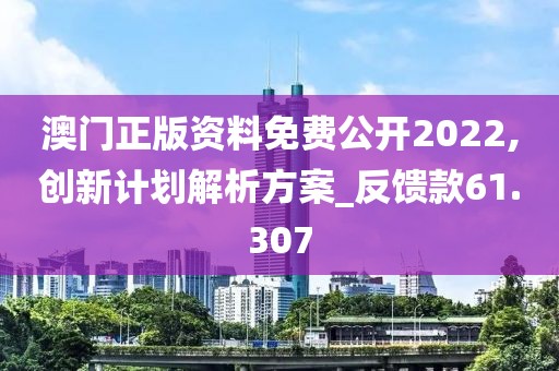 澳门正版资料免费公开2022,创新计划解析方案_反馈款61.307