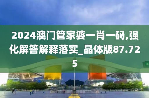 2024澳门管家婆一肖一码,强化解答解释落实_晶体版87.725