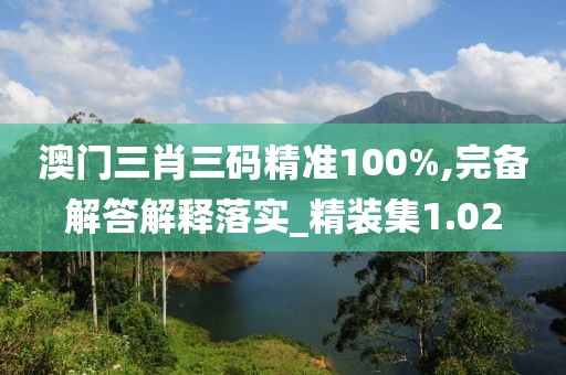 澳门三肖三码精准100%,完备解答解释落实_精装集1.02