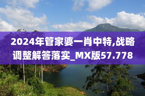 2024年管家婆一肖中特,战略调整解答落实_MX版57.778