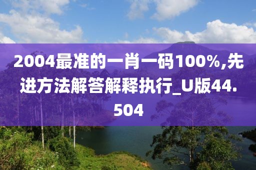 2004最准的一肖一码100%,先进方法解答解释执行_U版44.504