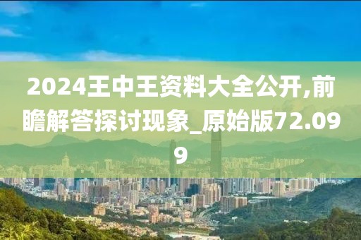 2024王中王资料大全公开,前瞻解答探讨现象_原始版72.099