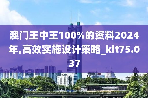 澳门王中王100%的资料2024年,高效实施设计策略_kit75.037