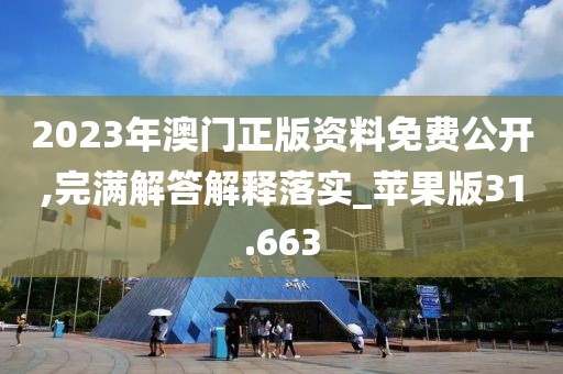 2023年澳门正版资料免费公开,完满解答解释落实_苹果版31.663