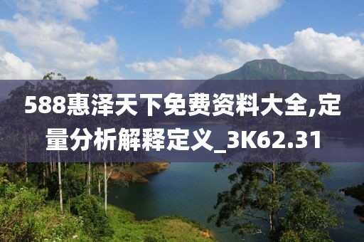 588惠泽天下免费资料大全,定量分析解释定义_3K62.31