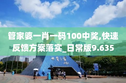 管家婆一肖一码100中奖,快速反馈方案落实_日常版9.635