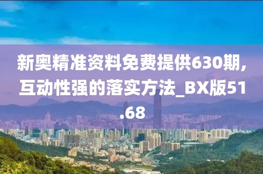 新奥精准资料免费提供630期,互动性强的落实方法_BX版51.68