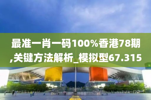 最准一肖一码100%香港78期,关键方法解析_模拟型67.315